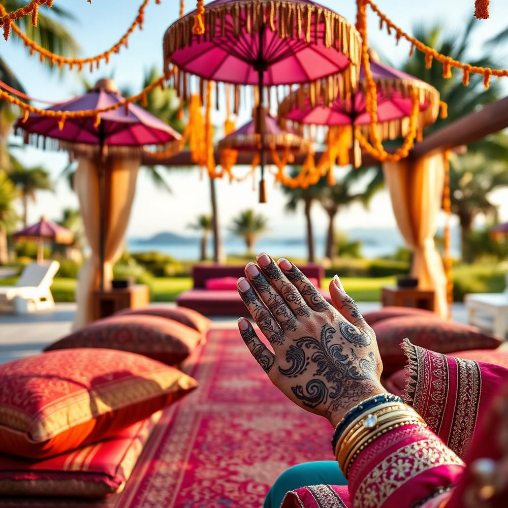 Mehendi celebration setup at Spring Hill Resort